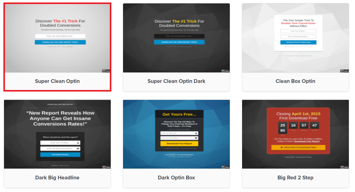 top clickfunnels templates